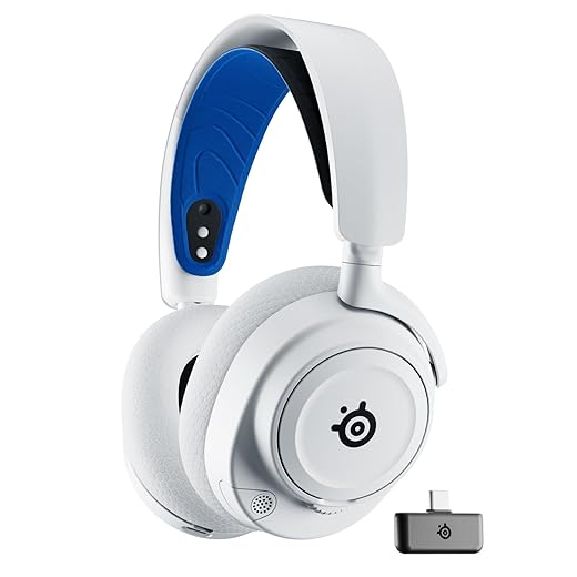 SteelSeries Arctis Nova 7P Wireless PS5 Gaming Headset - Neodymium Magnetic Drivers - Dual Wireless PlayStation & Bluetooth - 38H USB-C Battery - Gen2 AI Mic - Supports PS4, PC - White
