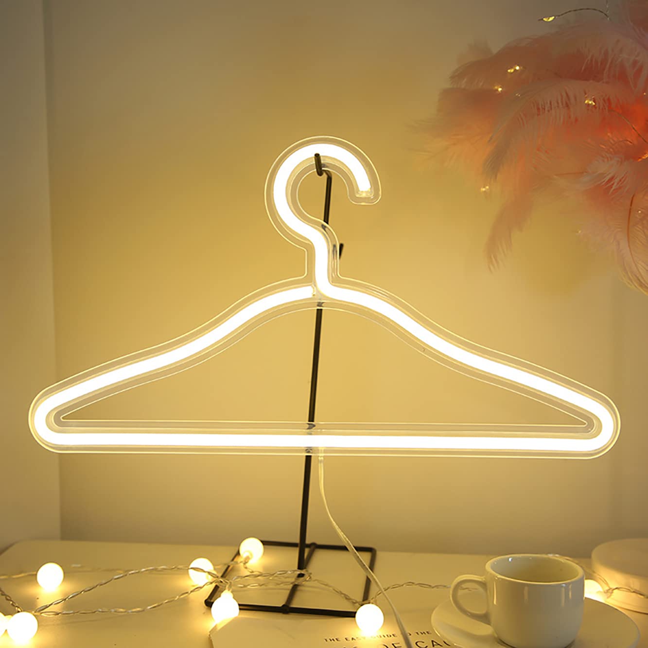 Amazon.com: Neon Clothes Hanger, LED Hanger Neon Light Sign Glow