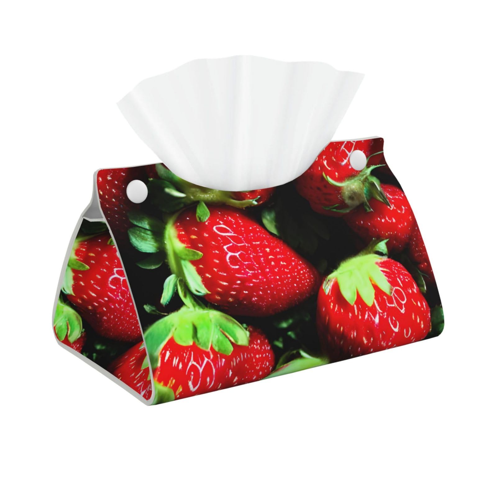 Strawberry Pattern Print Long Tissue Box Cover Tissue Dispenser Box For Living Room, Office, Car, Bathroom