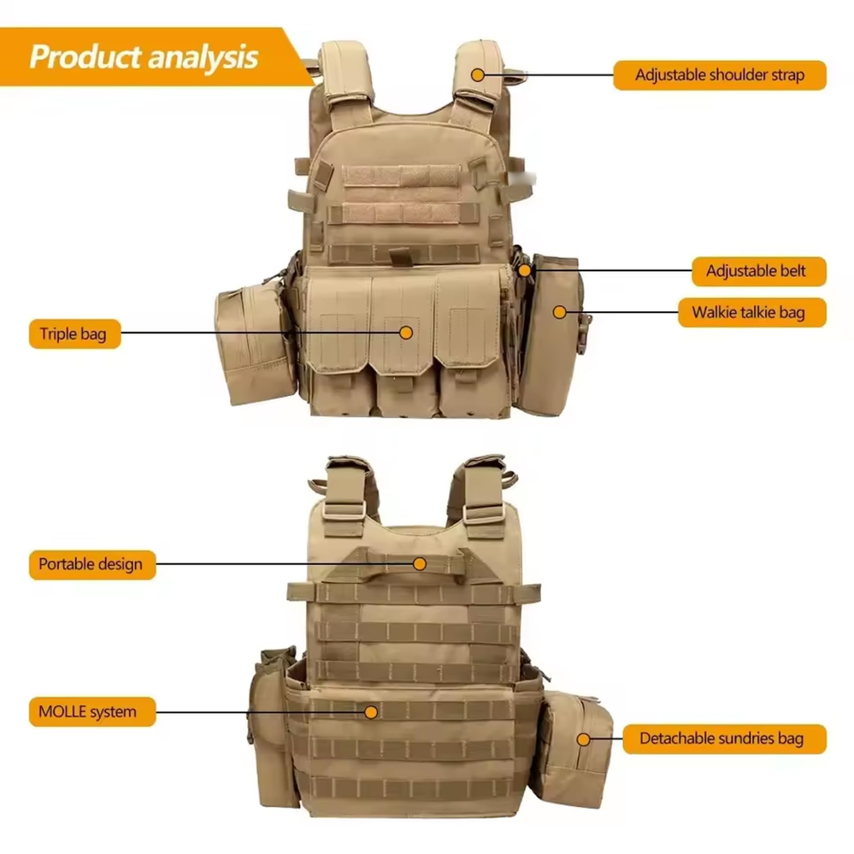 Multifunktionale Molle-Airsoft-Weste, verstellbar, atmungsaktiv – Paintball-Plattenträger für das Training von Sicherheitskräften im Freien