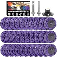 30 Stück CSD Scheibe Schleifscheibe 50mm Schleifaufsatz für Akkuschrauber Schleifen für Dremel, Reinigungsscheibe Set für Bohrmaschine von Farbe, Rost, Oxidation Reinigen & Entfernen(Lila)