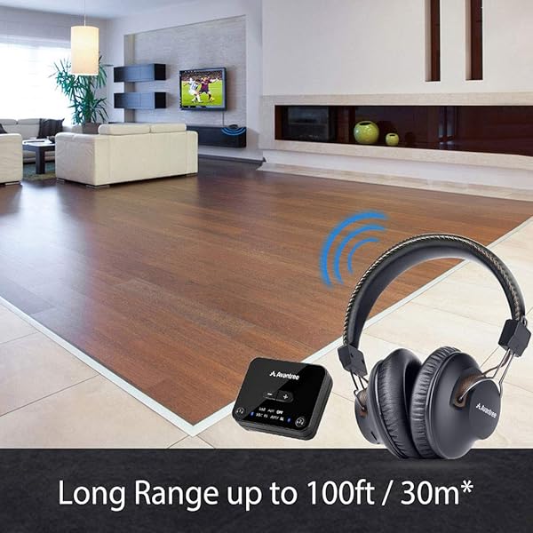 Avantree HT4189 40 Ore Cuffie Wireless Senza Fili per TV con trasmettitore Bluetooth per Audio Ottico Digitale RCA 3 5mm AUX PC Audio USB Plug Play Nessun Ritardo Audio