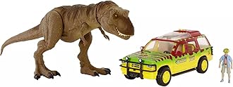 Jurassic World Legacy Collection Tyrannosaurus Rex Escape Pack with Jurassic Park Vehicle and Tim Action Figure
