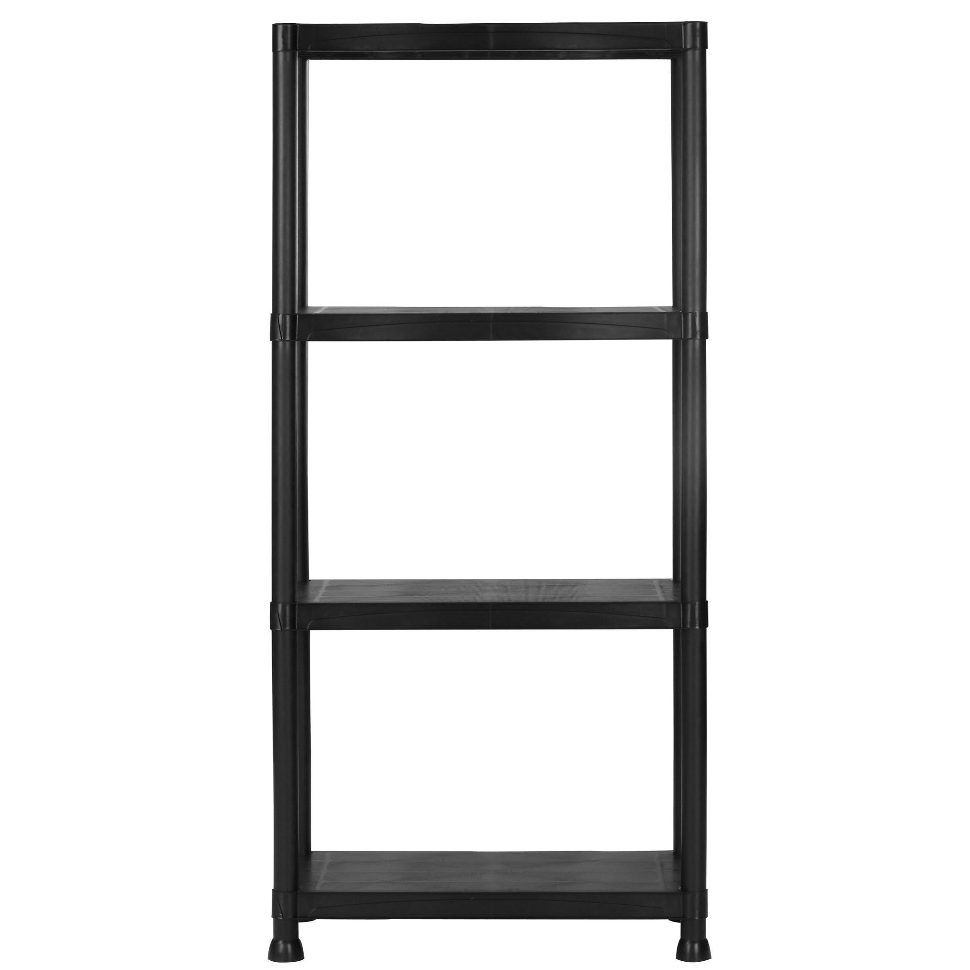 VonHaus 4 Tier Plastic Shelving Unit Weatherproof Shed Storage