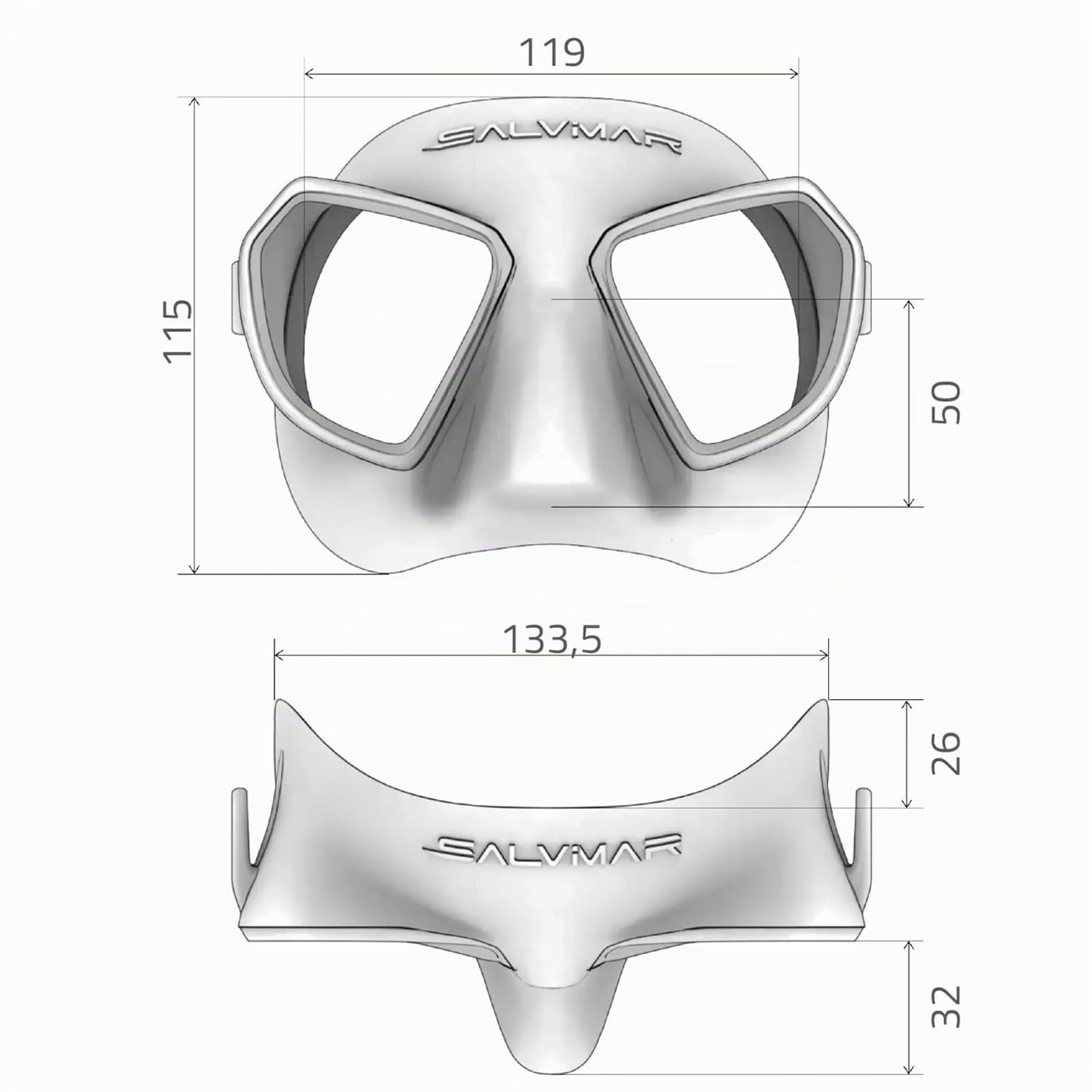 Salvimar Noah Comfort Fit Anti Fog, Maschera Adulto Anti Appannamento, per pesca subacquea