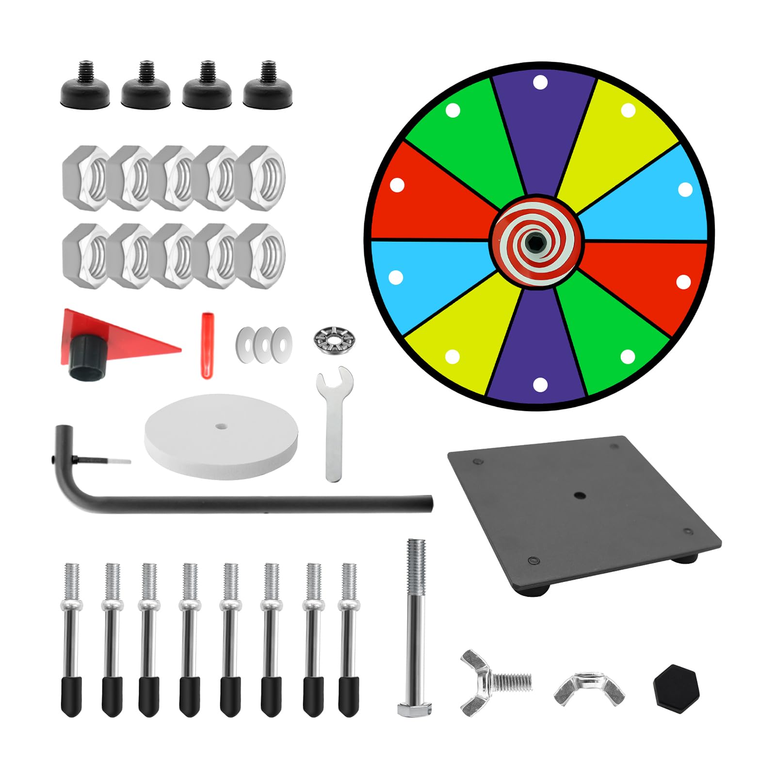 WJTQTBT 12â€? Heavy Duty Spinning Wheel for Prizes,10 Colorful Prize Slots Tabletop Spinner,Color Prize Wheel for Trade Show,Fortune Spinning Game,Carnival