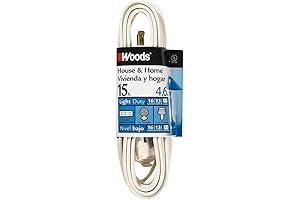 Woods 15-Foot Cube Extension Cord with Power Tap: Extend Your Reach with Extra Outlets