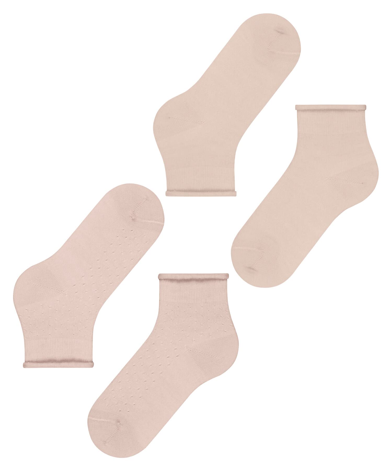 ESPRIT Kobiety Krótkie skarpety Cozy Dot 2-Pack W SSO Wełna jednokolorowe 2 Pak, Czerwony (Peach Whip 8674), 35-38