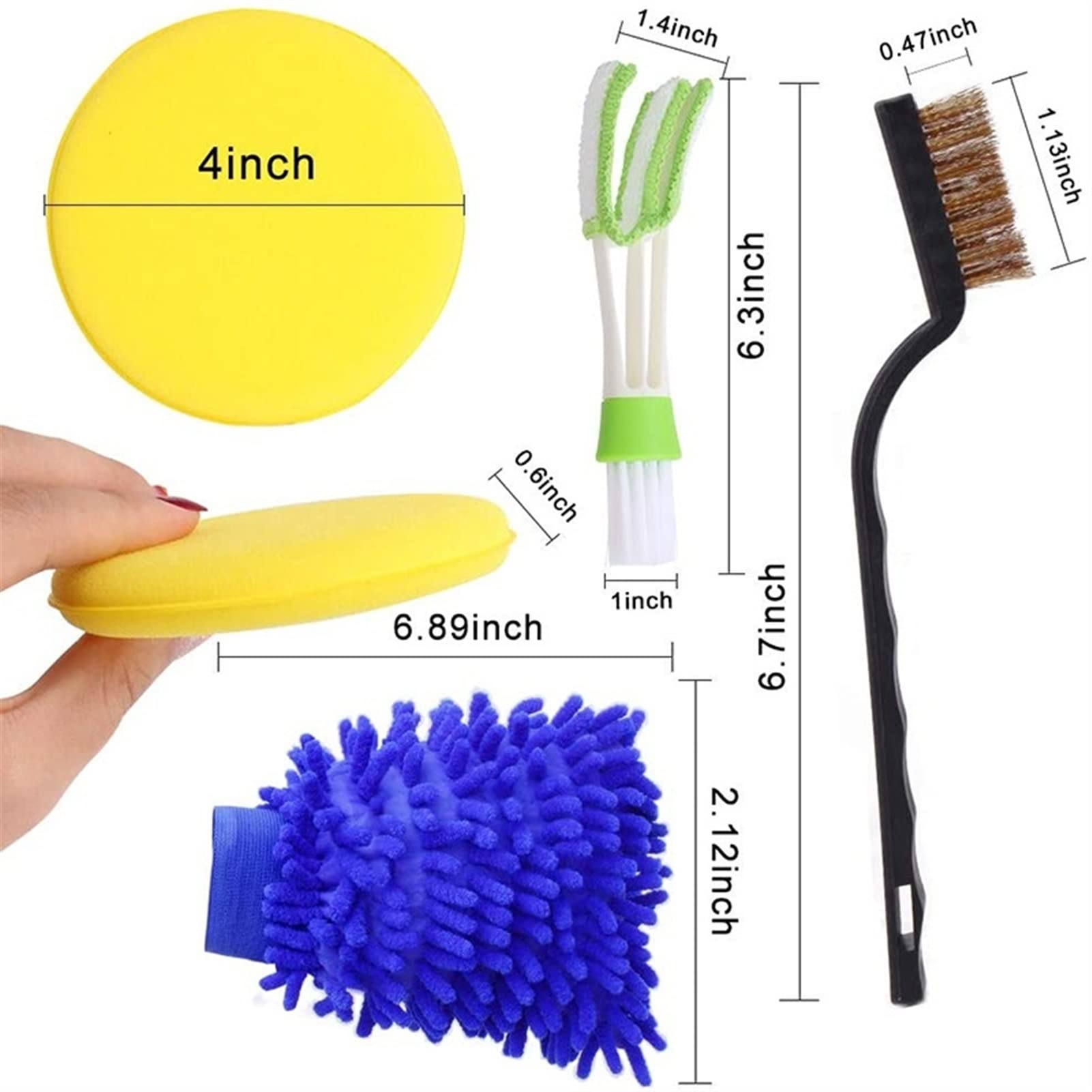 TRUSTTWO 14pcs / set Auto Detailing Brush Brush Sponge Spazzole Interno Aria condizionata Air Outlet Dettaglio RIM Pulizia Strumenti di pulizia dello sporco The New
