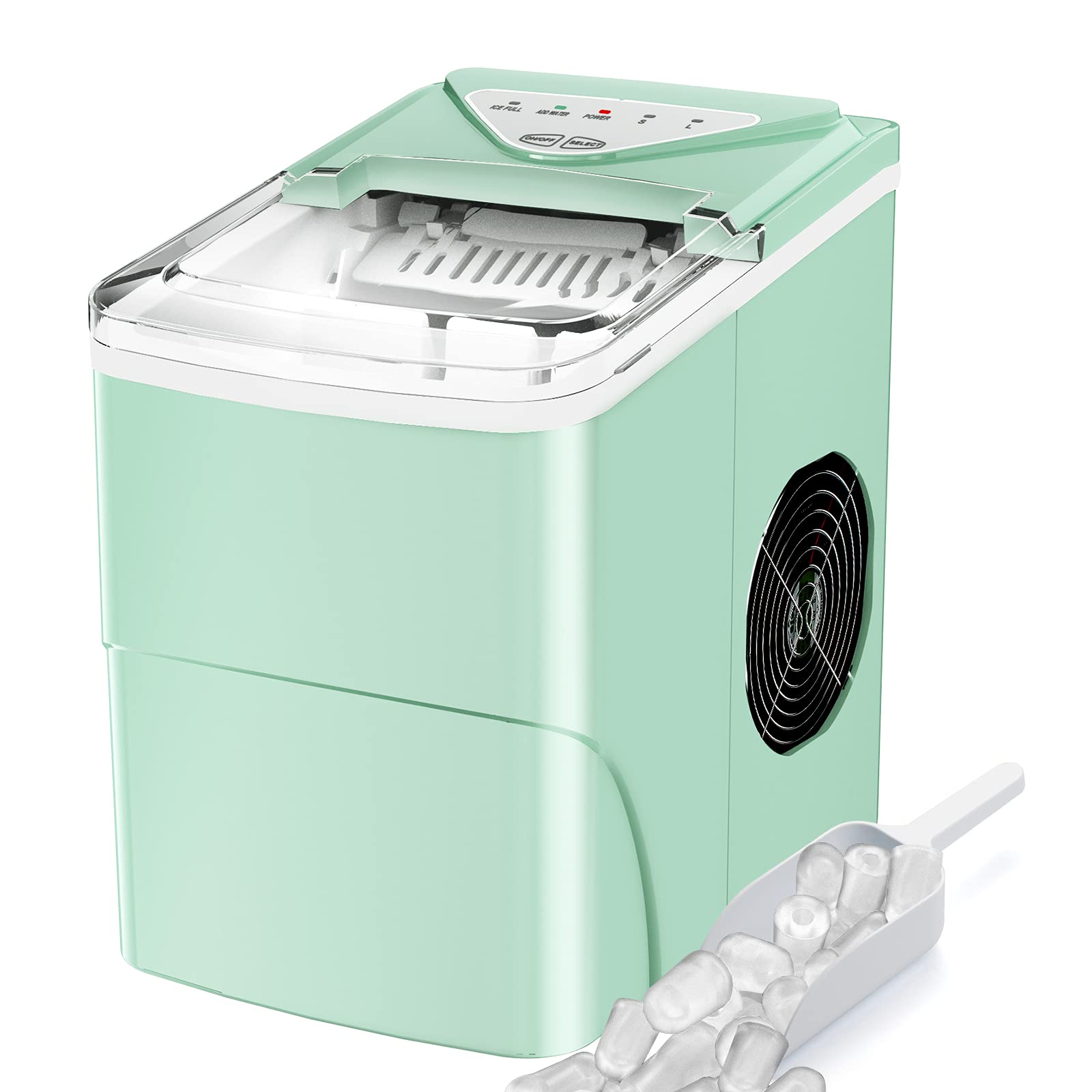 Portable Ice Maker, 26lbs/24h Counter Top Ice Maker Machine, Self-Cleaning, 9 Ice Cubes Ready In 6 Mins, Compact Automatic Ice Cube Maker Machine With Scoop & Basket For Home Office RV | Fridge.com