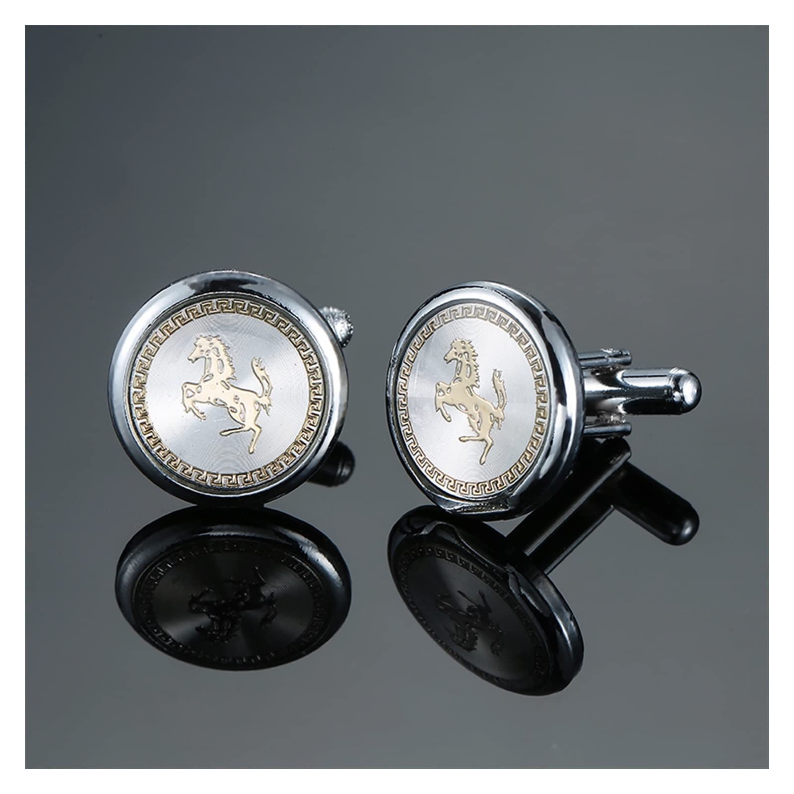 Anzug Manschettenknöpfe Klassische Männer Black Box Manschettenknöpfe Manschettenknöpfe Französisches Hochzeitskleid Hemd Zubehör 1 Double (Metal Color : 10)