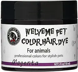 Tintura de cabelo magenta para cães/animais de estimação, tinta colorida de pelo de cachorro/gato, tintura de pele segura não tóxica, kit de tintura permanente de pelo de cachorro/animal