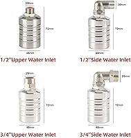 Vista 6 de Válvula de flotador de control de nivel de agua Válvula de bola flotante de acero inoxidable Válvula automática de control de nivel de agua 1/2 3/4