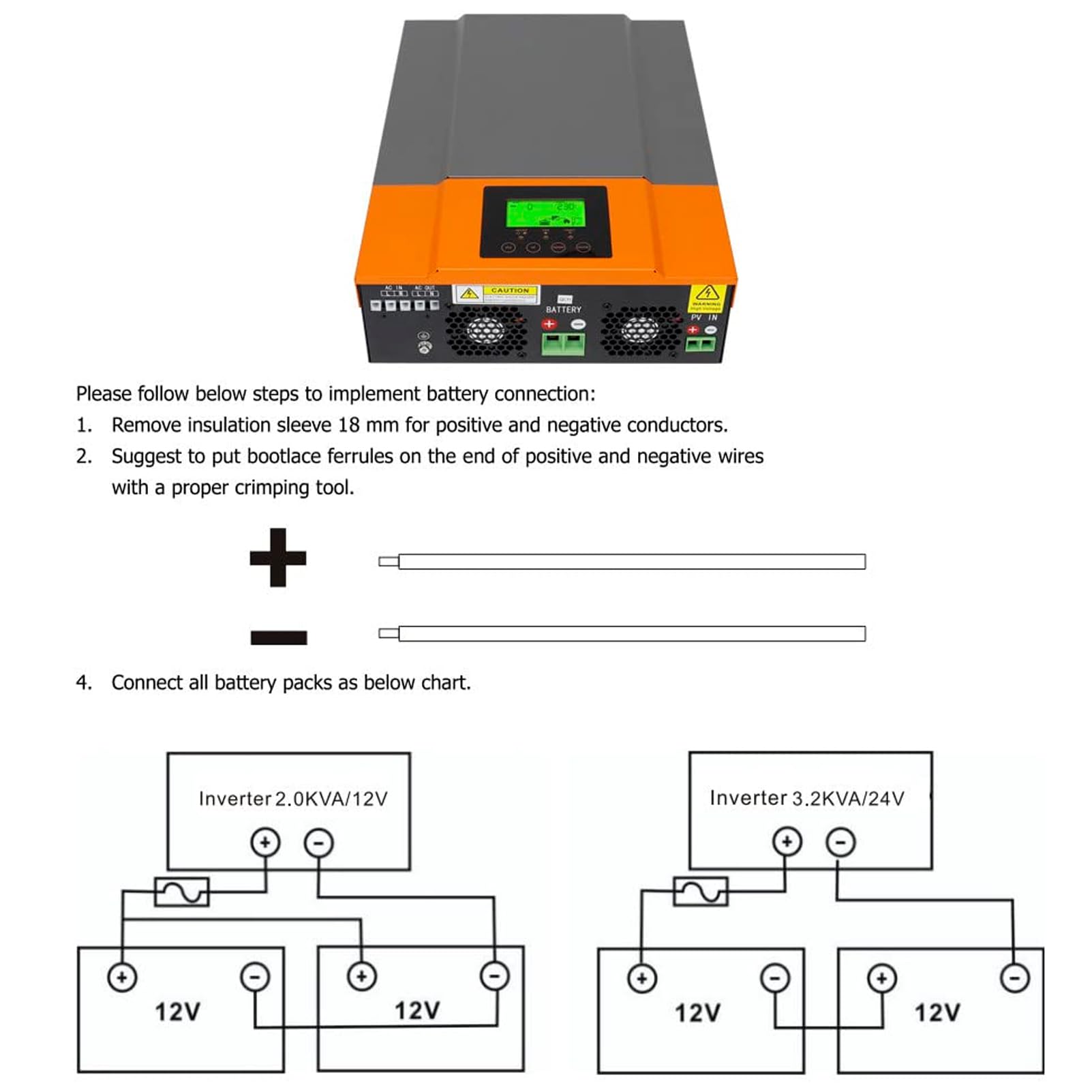 Hybrydowy inwerter solarny o mocy 5500 W, inwerter czystej fali sinusoidalnej, 3-fazowy inwerter solarny, kontroler słoneczny 100 A, 220 V AC 48 V z funkcją równoległą z Wi-Fi Obsługuje 9 falowników