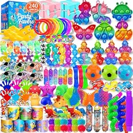 Party Favors for Kids 8-12 4-8, 240 Pack Fidget Toys for Adults, Christmas Stocking Stuffers Goodie Bags School Classroom Prizes, Birthday Gifts for Teen Boys Girls, Stress Relief Sensory Toy Bulk