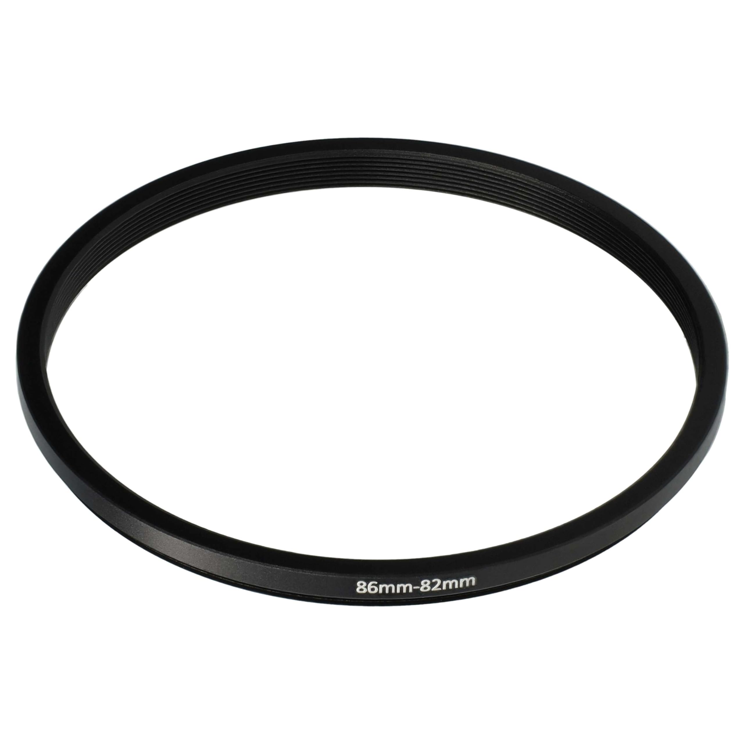 vhbw Bague d'adaptation Step-Down 86 mm vers 82 mm pour Appareil Photo - Réducteur, métal Noir