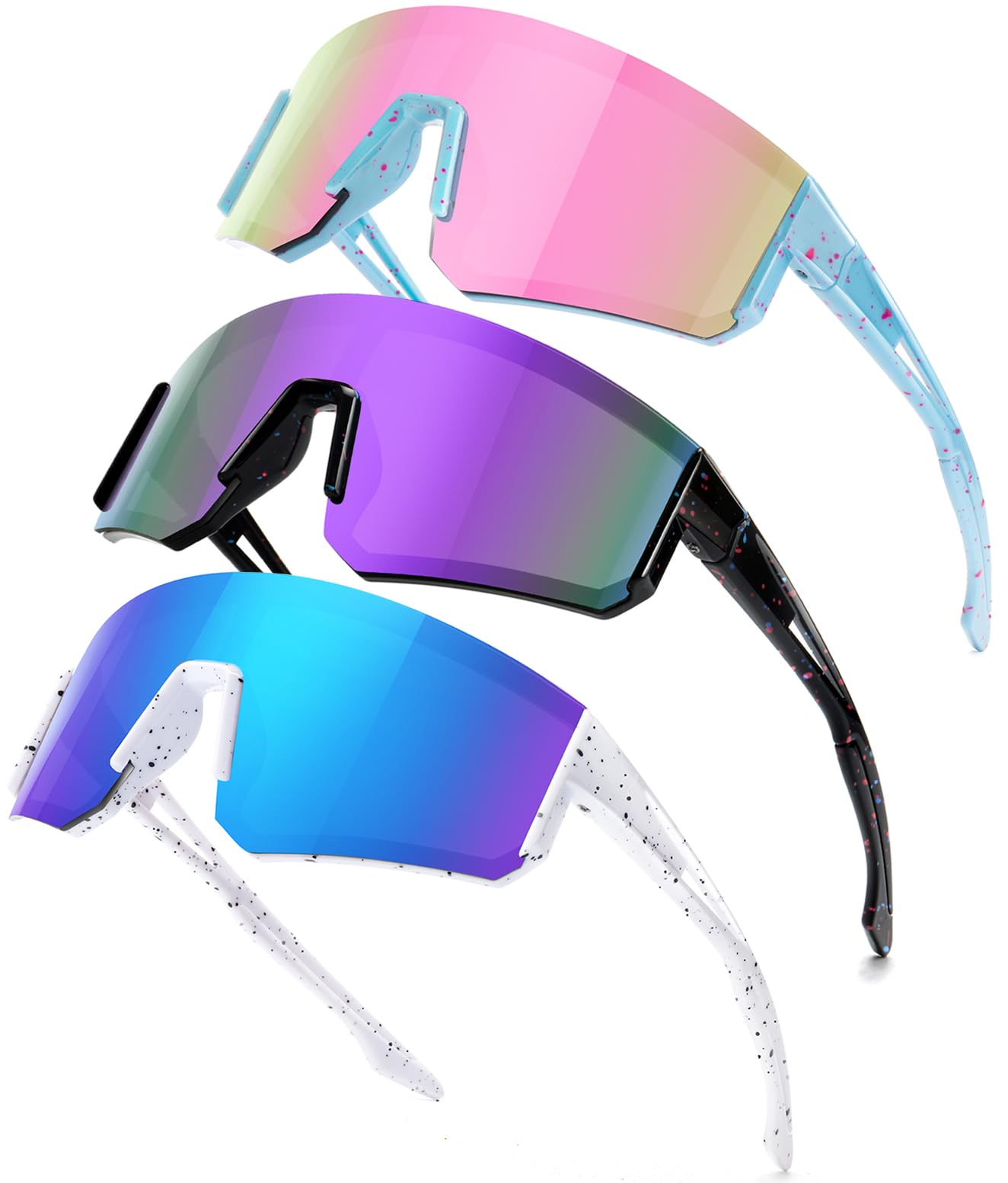 SEKKAF Gafas de sol de béisbol para niños y niñas de 6 a 12 años, sóftbol, ciclismo, deportes, montura ligera