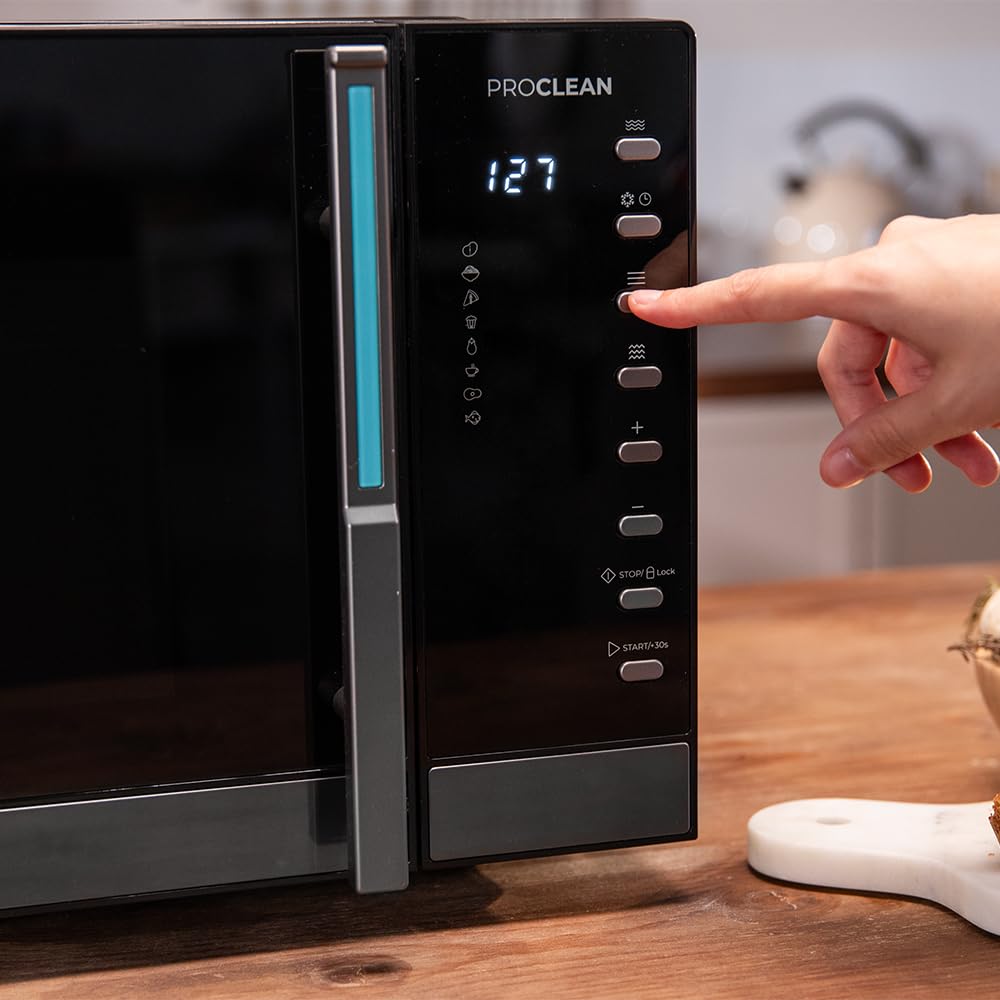 Cecotec Microonde digitale con griglia da 23 l Proclean 5130. 800 W e 1000 W Grill, cottura uniforme, 5 livelli di potenza, funzione scongelata, timer 60 min, piatto girevole 285 mm