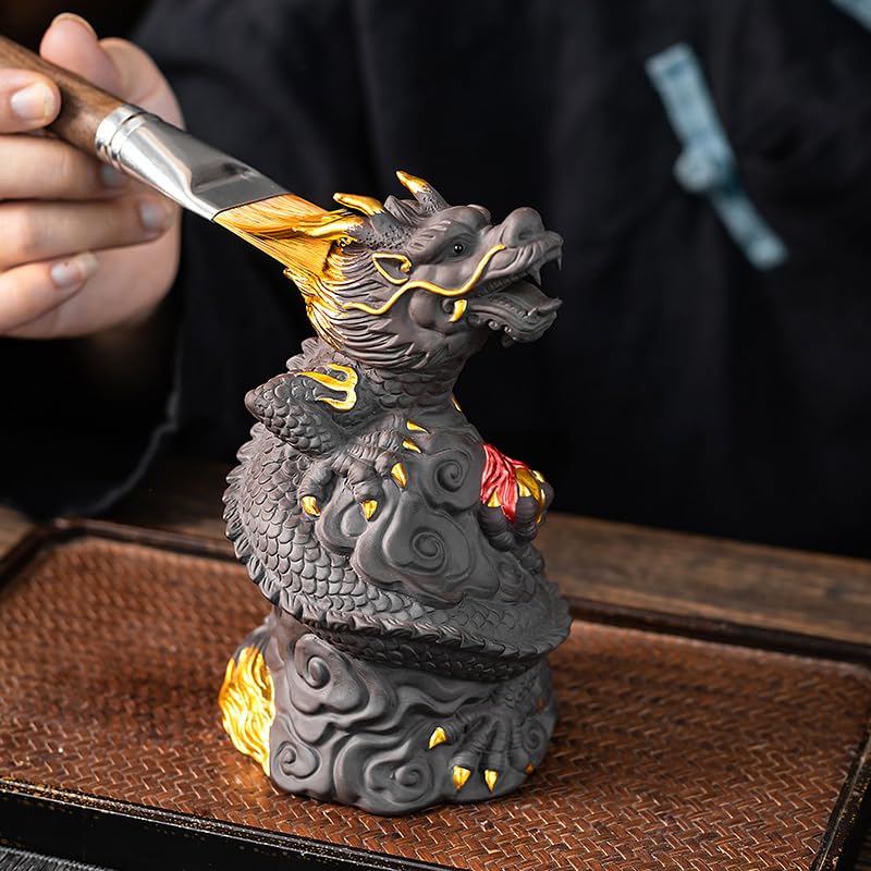 Dragon de Sable Violet d'Exception : Statuette Sculptée pour Décoration de Table Haute Qualité - 5