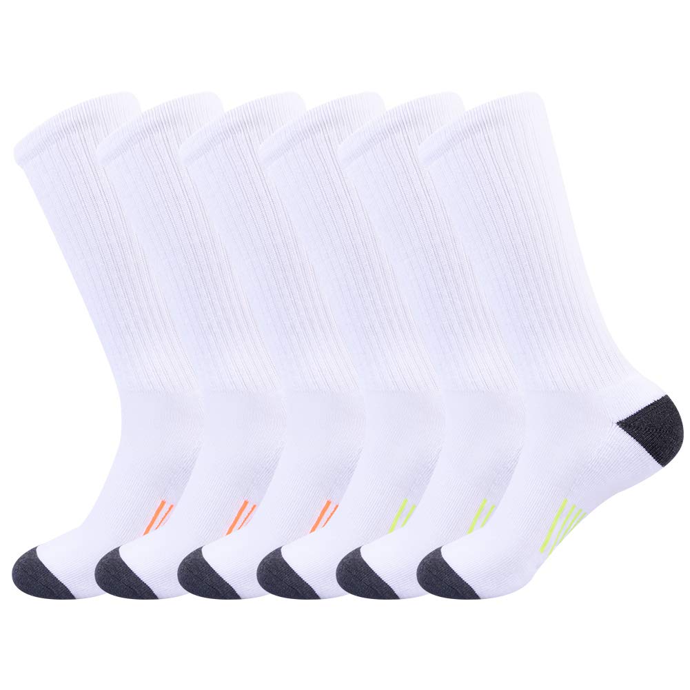 Socks Uwear - Calze da uomo con cuscino, stile casual, sport, allenamento, confezione da 6 - Bianco -