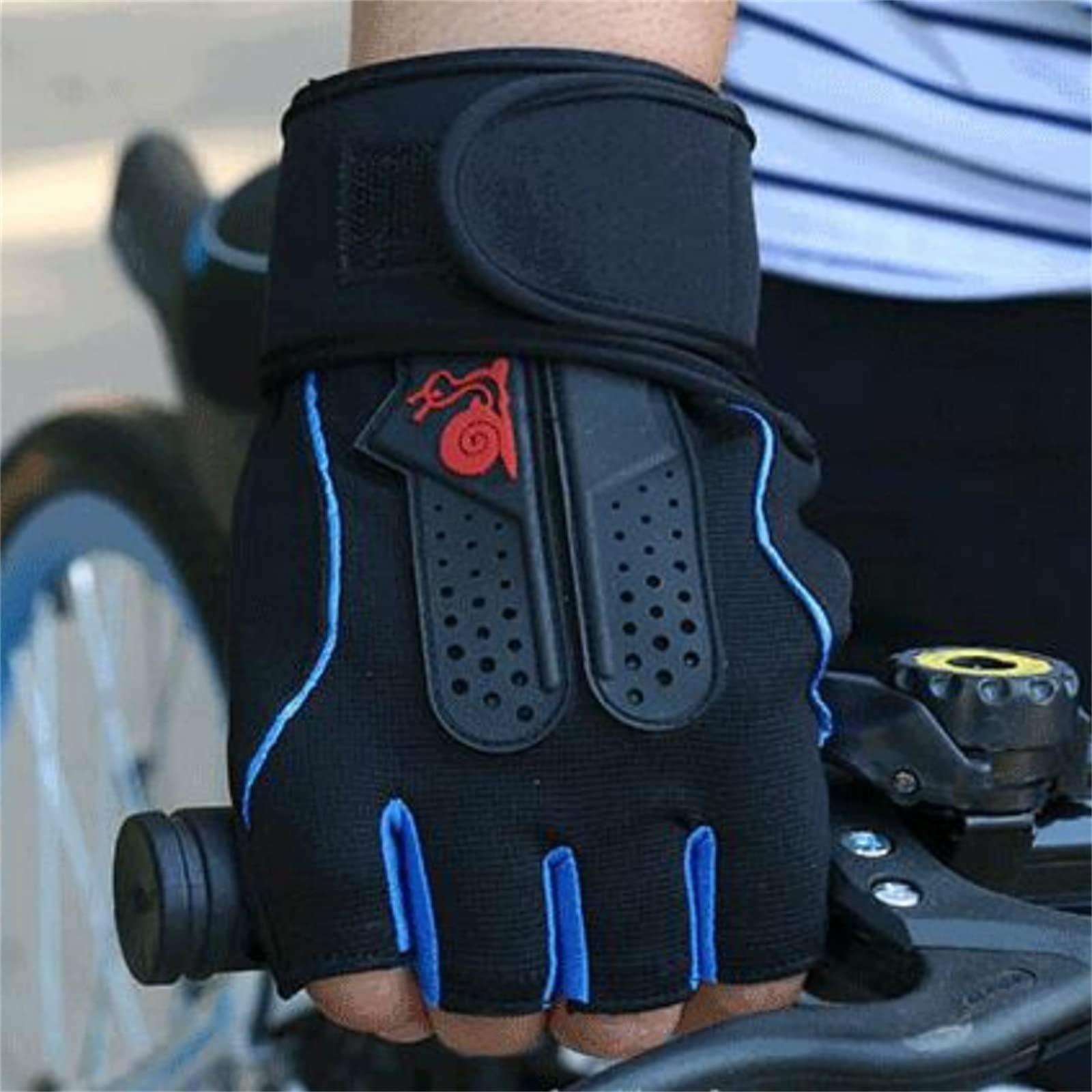 Guanti Antiscivolo per la Palestra Guanti da Palestra for Allenamento Fitness, Attrezzatura Sportiva, Sollevamento Pesi, polsiere Traspiranti for Uomo e Donna(Blu,XL)