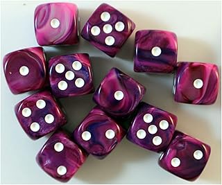 DND Dice Set-Chessex D&D Dice-16mm Festive Violet and White Plastic Polyhedral Dice Set-Dungeons and Dragons Dice Includes 12 Dice – D6