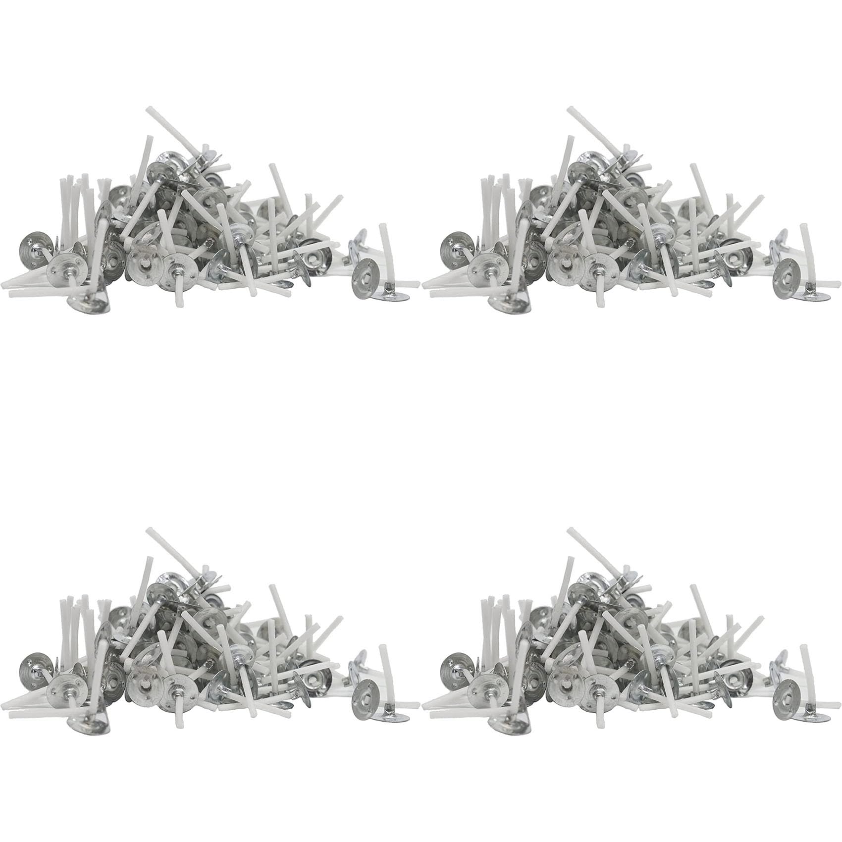 Mèches de bougie à faible fumée 2,5 cm avec supports métalliques stables, pack de 4000 pièces