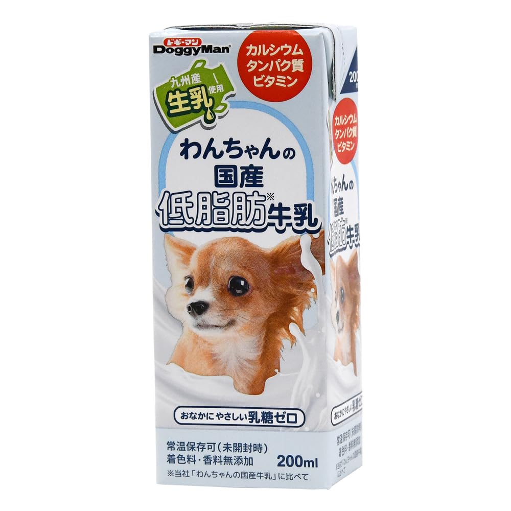 ドギーマン わんちゃんの国産低脂肪牛乳 全犬種用 200ミリリットル (x 24…