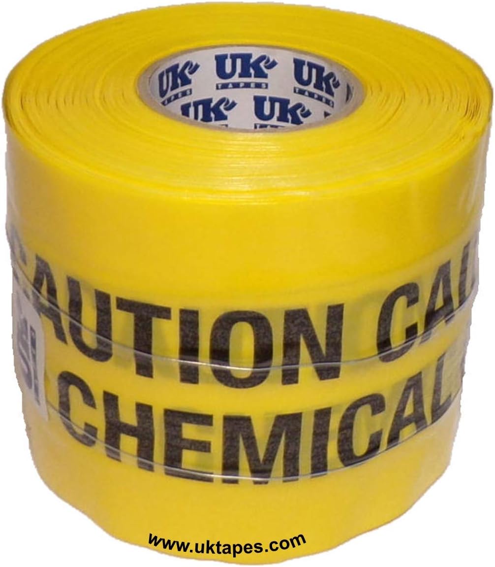 CAUTION CHEMICAL PIPE BELOW detection tape WAVEYWIRE underground