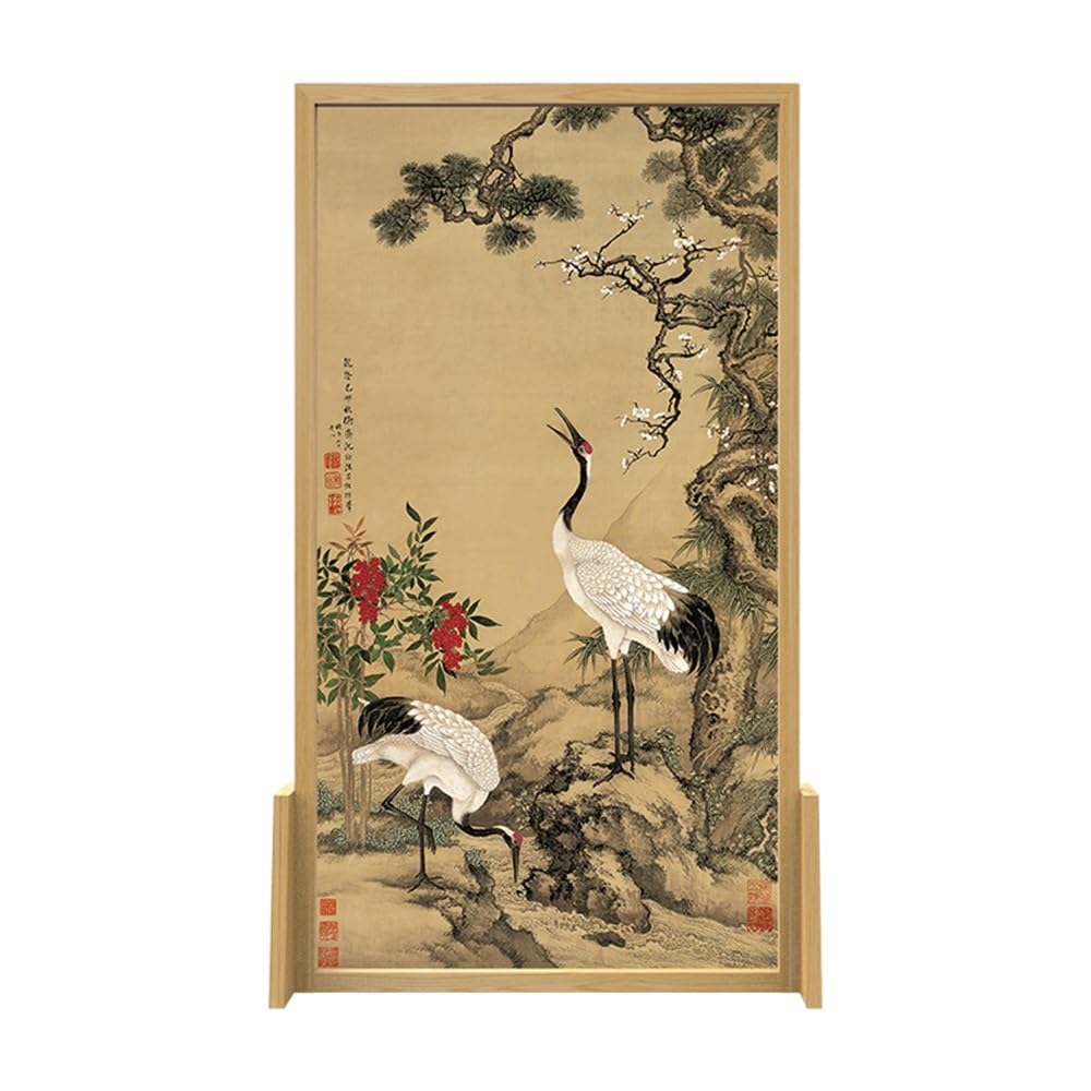 Privacy Screen Floor-standing Screen Partition Home Living Room Porch Office Tea Room Decoration Crane Background Wall Shelf Screen Room Divider