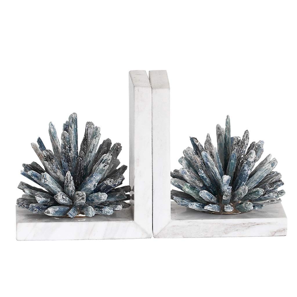 Fermalibri in marmo di agata naturale, decorativo, in pietra pesante, per scaffali, geometria, fermalibri e fermalibri