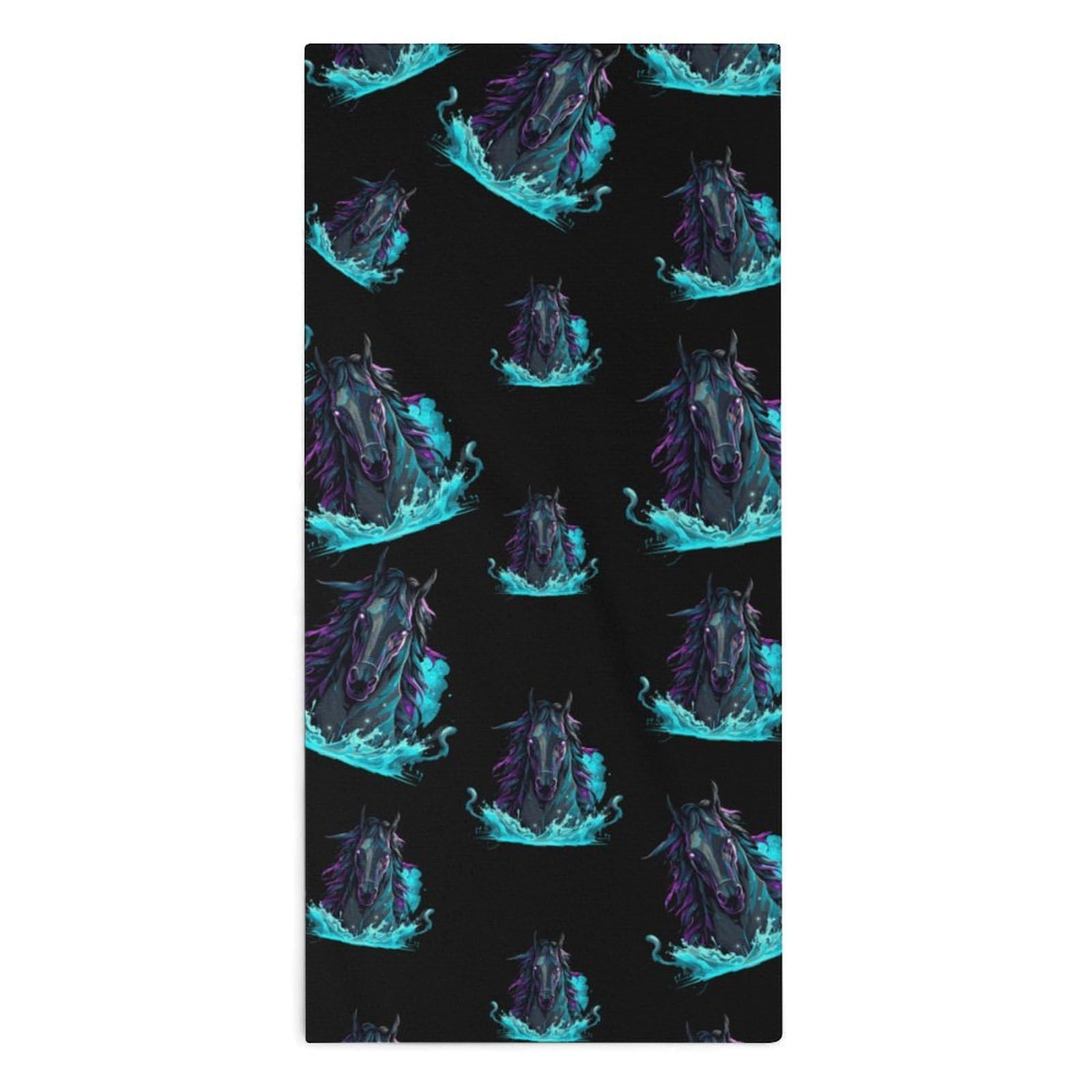TXFBTRFSA Black Horse Hand Towels for Adult Face Towel Bath Beach Swim Accessories