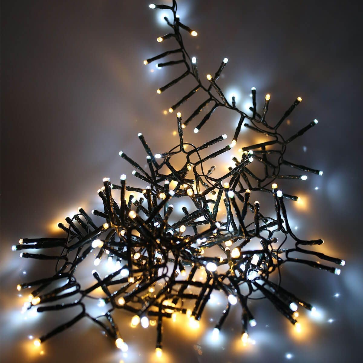 Trimming Shop Christmas Tree Cluster Cool & Warm White Glow, 1920-Count with Multifunction 8 Modes, Timer, Memory & Waterproof Green Cable Indoor/Outdoor Decoration for Home Festive Holiday