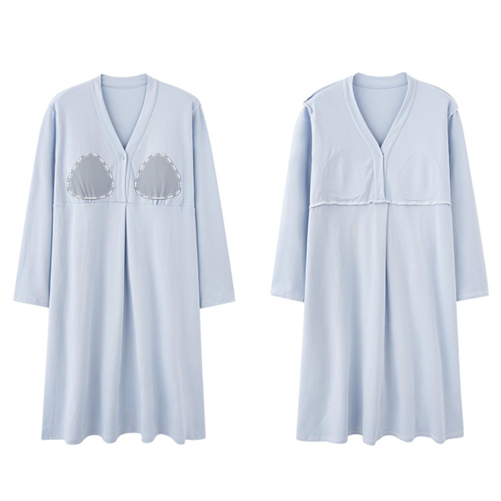 Abito da notte per maternità vestibilità ampia Camicia da notte liscia per allattamento con reggiseno integrato Vestiti per l'allattamento al seno per la gravidanza Camicia da notte morbida