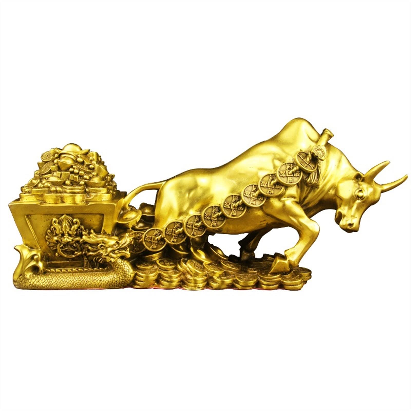 IUokLU Ornaments Statue Sculpture Large Brass Cow Ornaments Zodiac Cow Ornaments Cow Decoration Lucky Feng Shui Desktop Crafts Figurine Home Decor