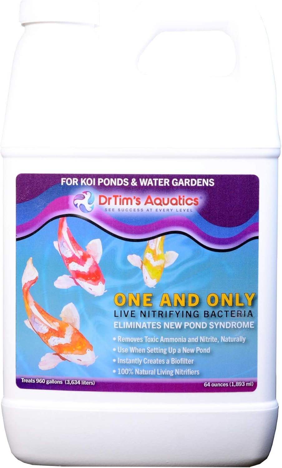 Dr Tims Aquatics KOI-PURE One Only Nitrifying Bacteria For Koi Aquaria Water Gardens New Fish Tanks Aquariums Ponds