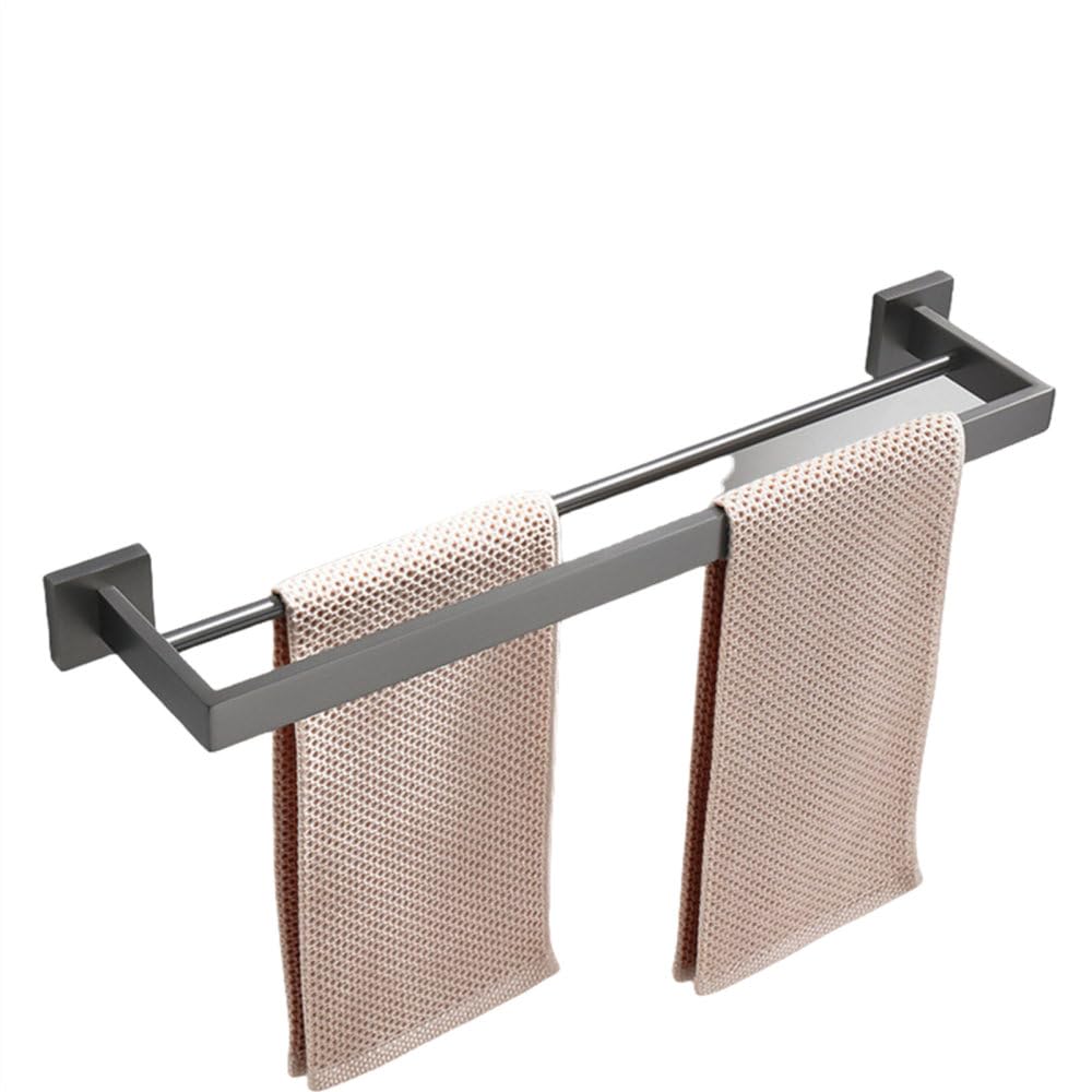 Porte-serviettes et distributeur de savon gris pour optimiser votre salle de bain