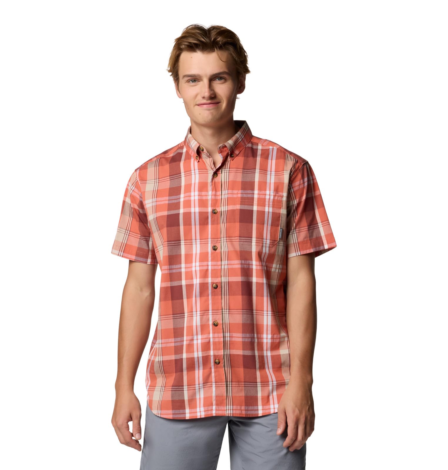 Columbia Men's Rapid Rivers II Short Sleeve Shirt, Tuscan Multi Plaid, 3X
