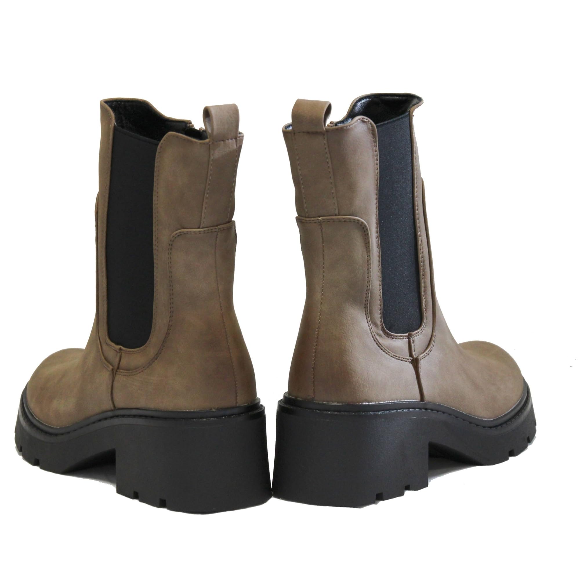 irisaa Chelsea Botas de tacón de bloque para mujer, botas de invierno