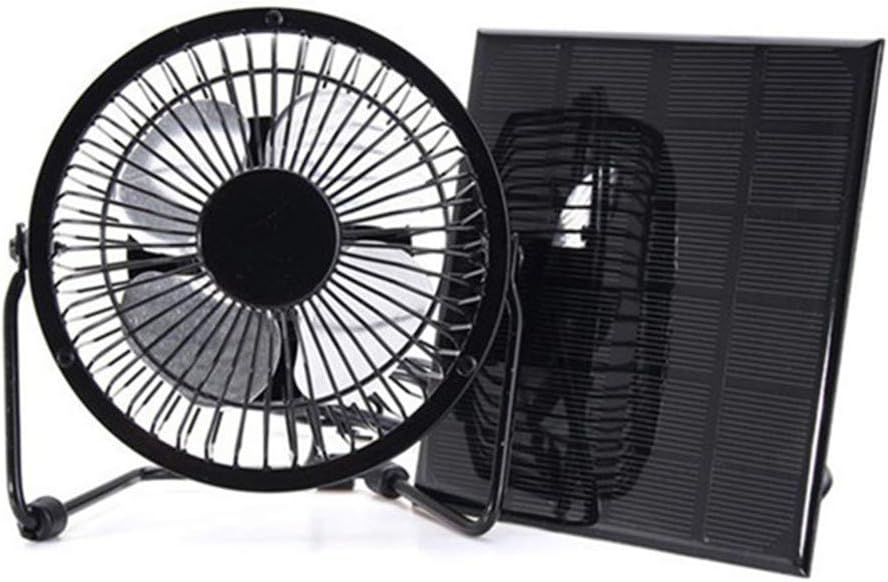 6inch Solar Powered Fan 4.5W Free Energy Power Ventilator for Greenhouse Motorhome House Outdoor Home Cooling RV Car Gazebo Ventilation System,Black
