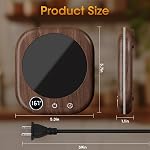 Coffee Mug Warmer Smart Cup Warmer for Desk, Upgrade Coffee Warmer with LED Light, 3 Temperature Control and Auto Shut Off Electric Beverage Warmer for Heating Coffee Milk Tea and Hot Chocolate(Wood)