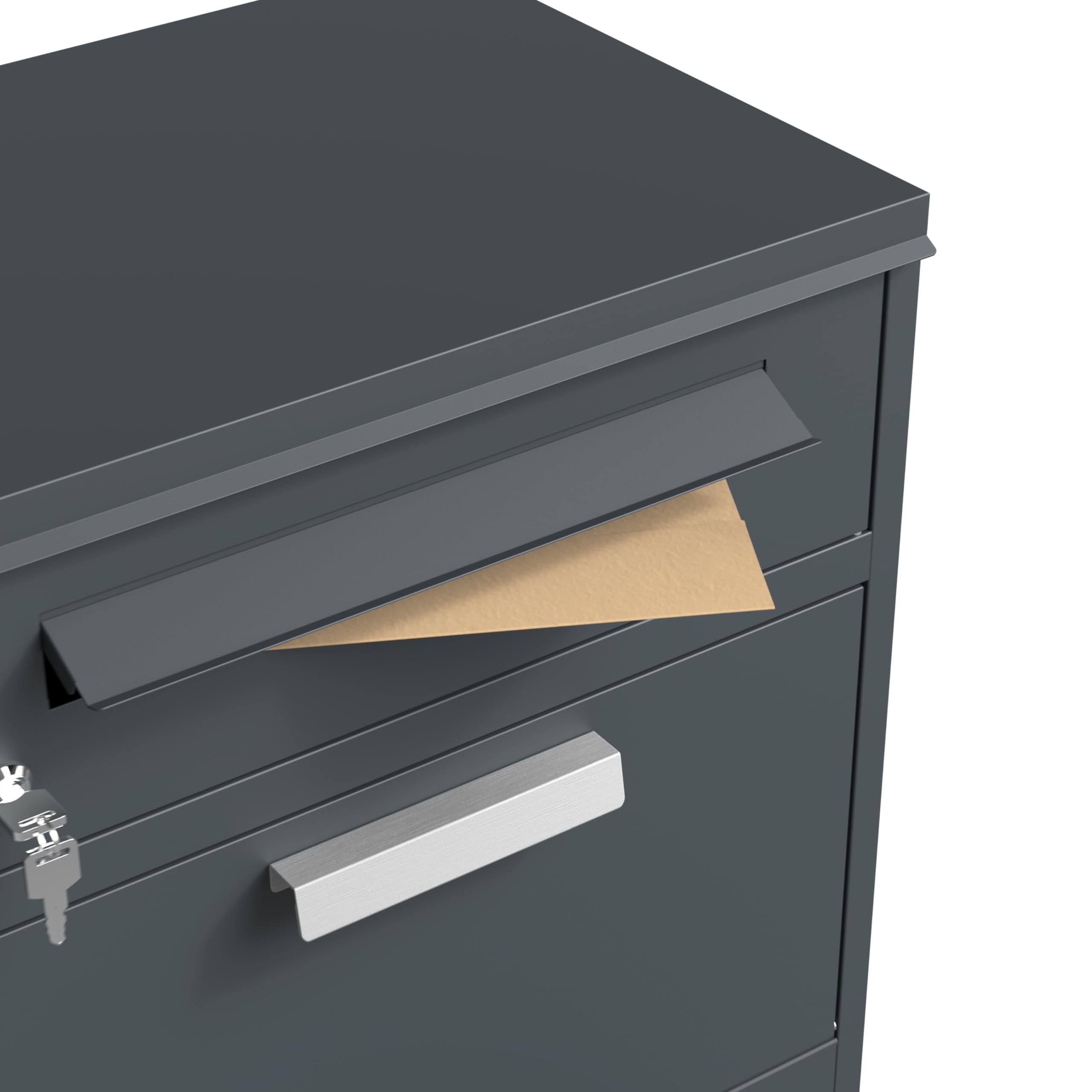 DEGAMO Paketbox Briefkasten Bremen 50x38x112cm, Stahl anthrazit RAL 7016, stehend, wasserdicht