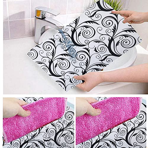 Image of Waterproof PVC Refrigerator Drawer Mats /Multipurpose Mat /Fridge Mats Set of 3 Pcs (Floral Black, Size - 17.5X11.5 Inch)