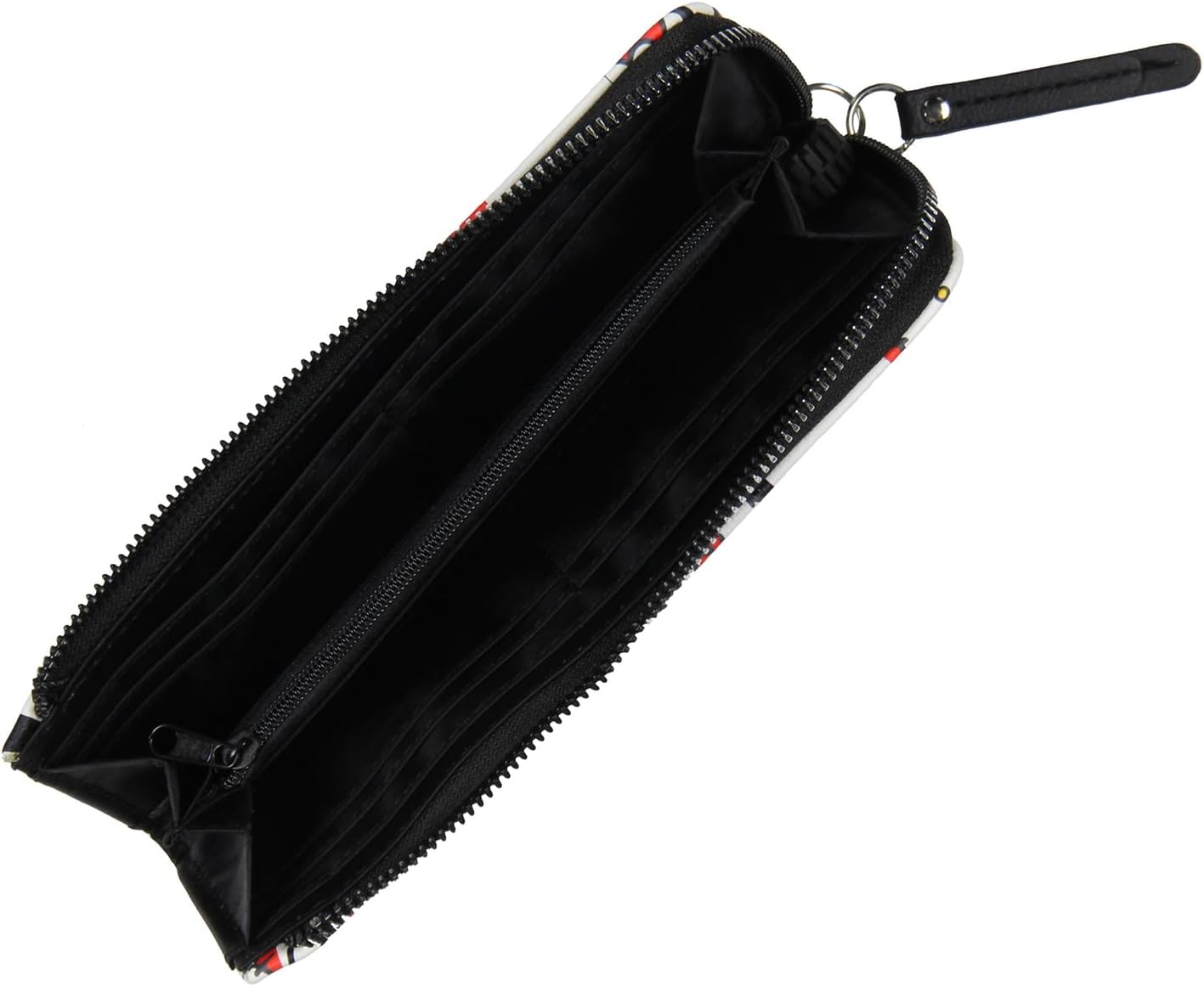 AI ACCESSORY INNOVATIONS Sanrio Hello Kitty Checkerboard Character Design Faux Leather Full Zip Wallet with Metal Hello Kitty Logo Badge - Image 3