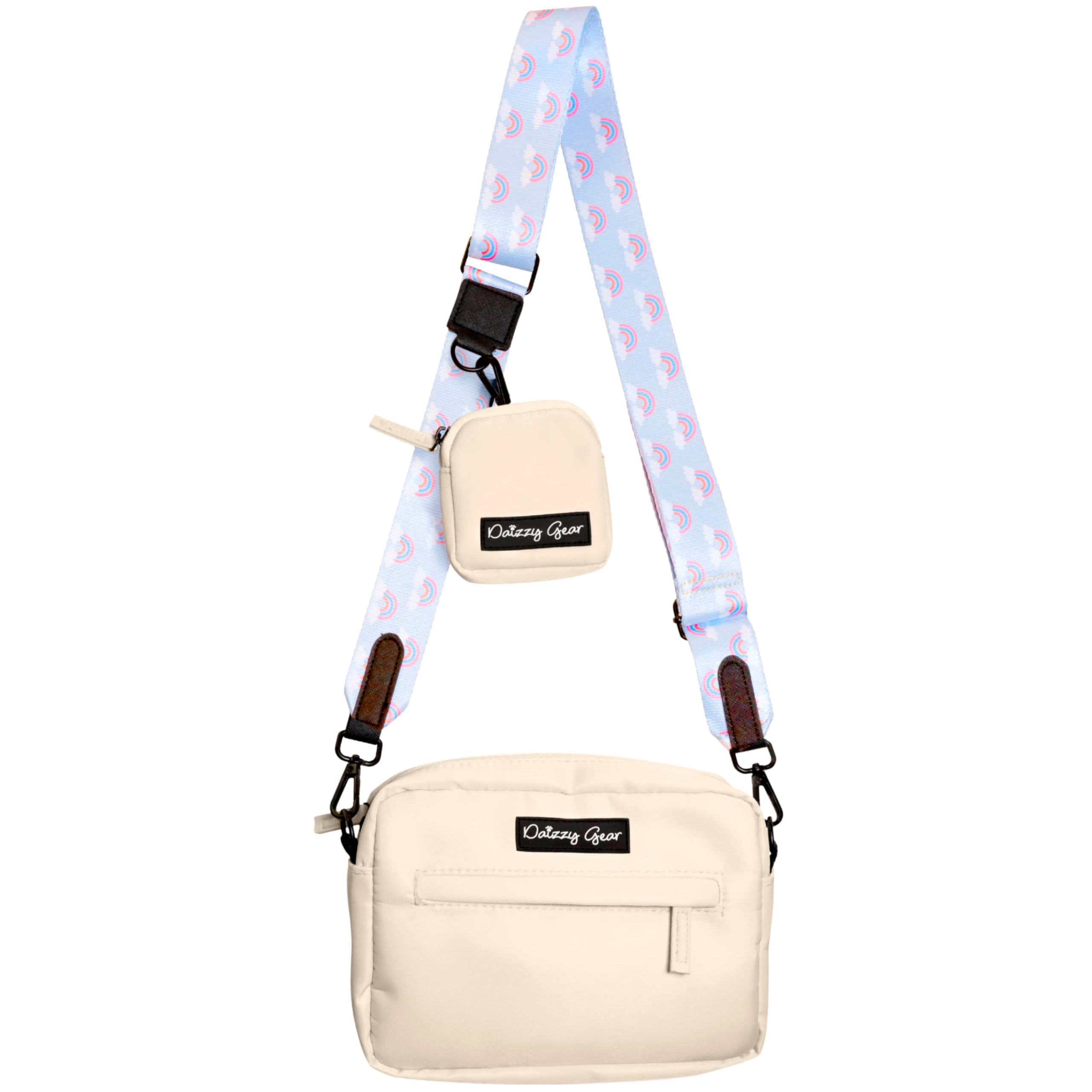 Elegante bolsa de paseo para perros con bolsa de entrenamiento, bolsa cruzada impermeable con dispensador de bolsas para excrementos, correas ajustables, perfecta para juguetes, golosinas