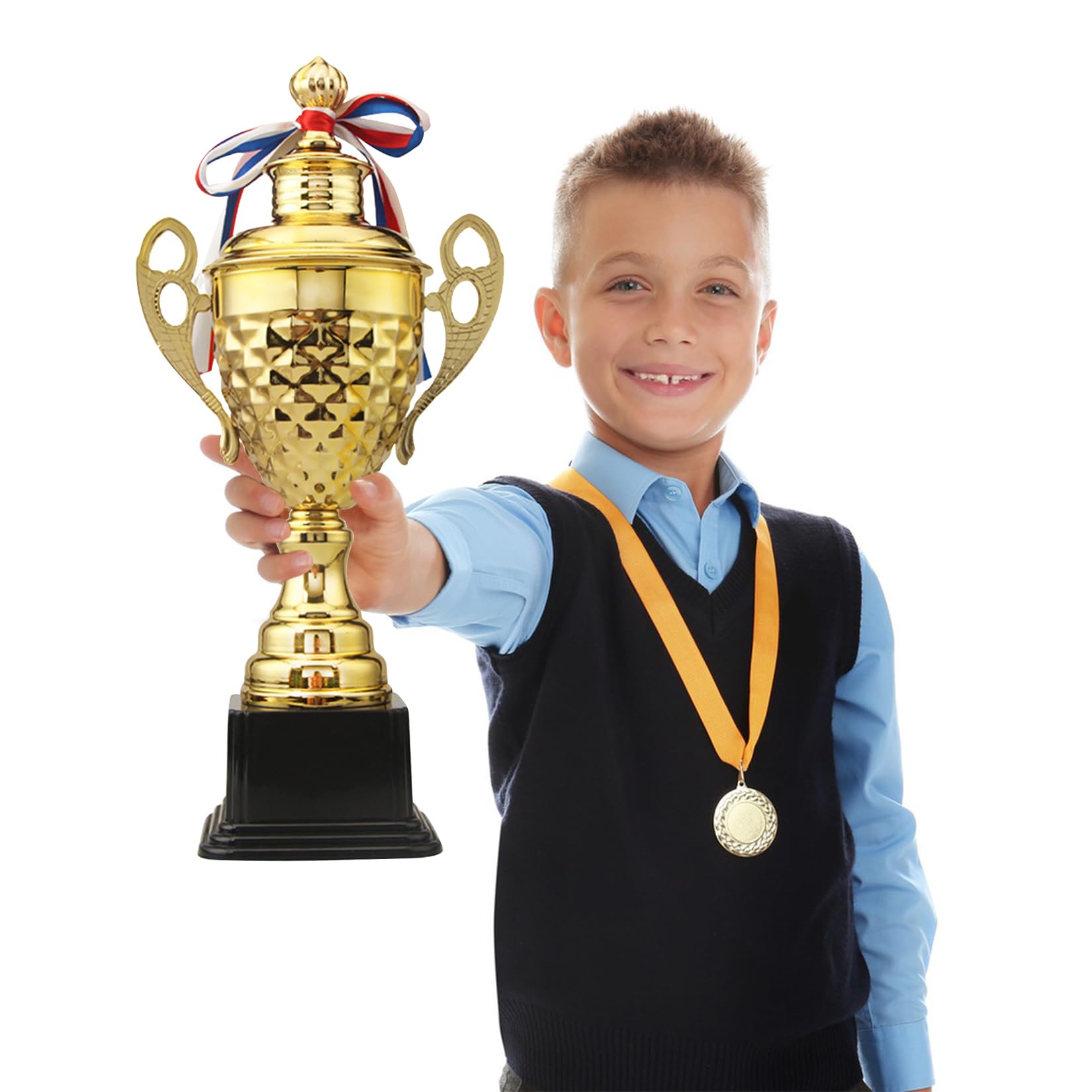 JurciCat Trofeo Copa del Mundo Grande De 37 Cm De Alto para Torneos Deportivos Competiciones Ceremonias Copas y Fiestas - 4