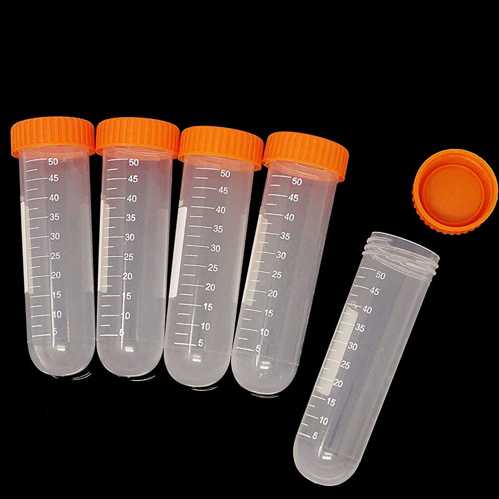Provetta da laboratorio, tappi tubi di prova trasp 100 pezzi 50ml provette scientifiche provette da laboratorio provette for centrifuga provette graduate provette for chimica provette for esperimenti