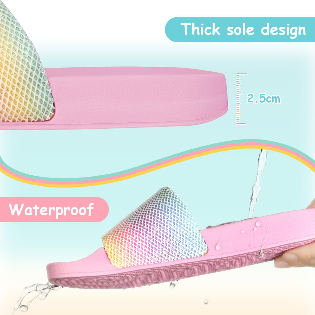AOOWU Chanclas Niña, Zapatos de Ducha Niña, Playa Piscina Verano Zapatos, Baño Sandalias para Piscina, Ligero Antideslizante Sandalias para Playa y Baño, Sandalias Ni Niña para Tamaño 30-31