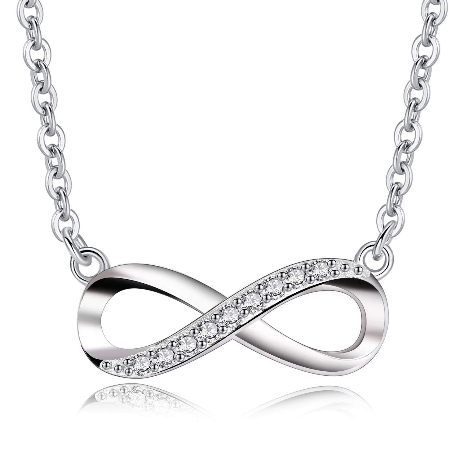 Bo&PaoCollar Infinito para Mujer Plata de ley 925, 45 cm, ajustable
