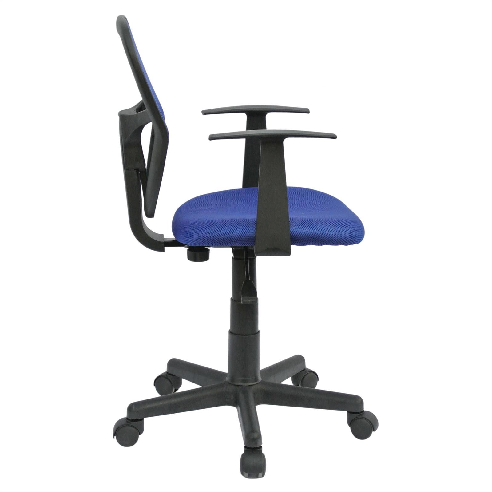 Schreibtischstuhl Kinder STUDIO ergonomisch, Blau - Kinderschreibtischstuhl für Kinderzimmer, drehbar und höhenverstellbar mit Armlehnen, atmungsaktiver Meshbezug [max. Belastbarkeit 100 kg]